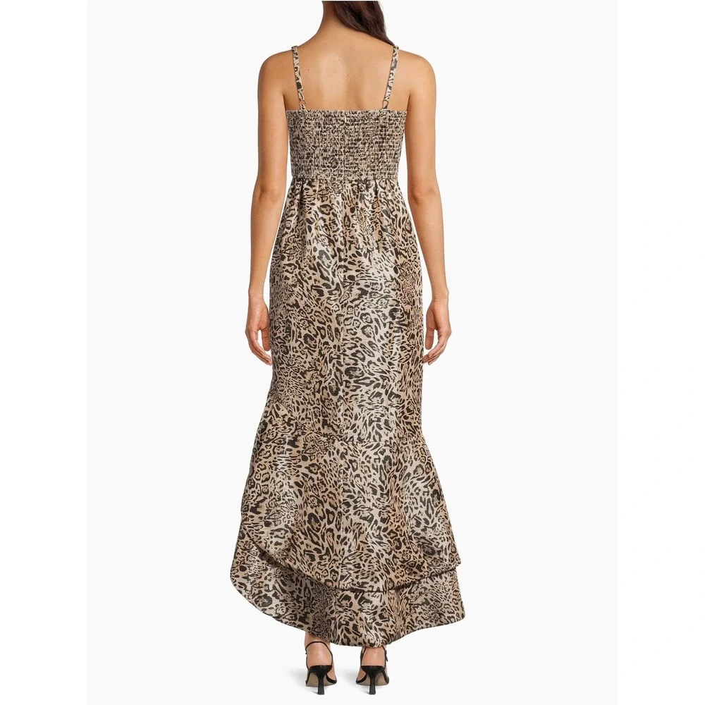 New! Hutch Alma Leopard Print Jacquard Midi‎ Dress Size 6 $339